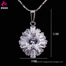 Shining Fashion Wholesale Silver Big Stone Pendant Design